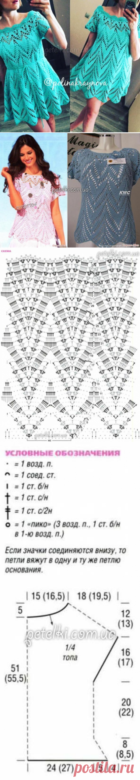 Платье-туника Полины Крайновой. Как вязать