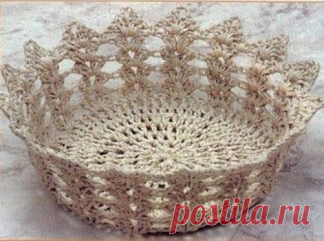 Милые корзинки из шпагата крючком для уюта в доме.