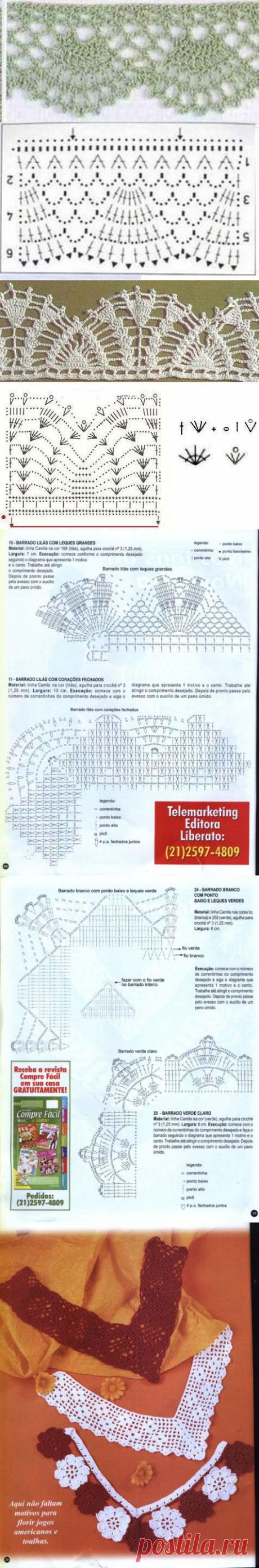 Кружевной край: схемы обвязки — Рукоделие