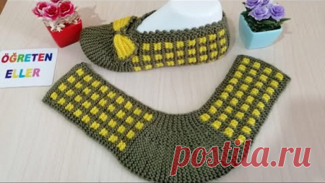 Dikişsiz fiyonklu patik/iki şişle patik modeli/pencere desenli patik yapımı