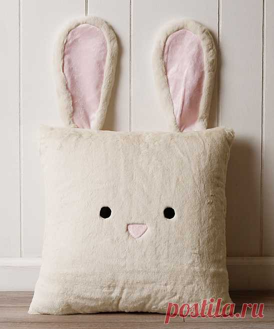 Best Home Fashion Cream Bunny Plush Faux Fur Pillow | zulily