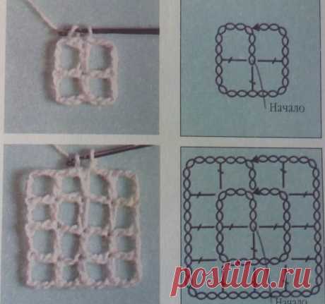 Вязание квадрата крючком от середины.Не бабушкин. | Сундучок Бабушки Наташи | Яндекс Дзен