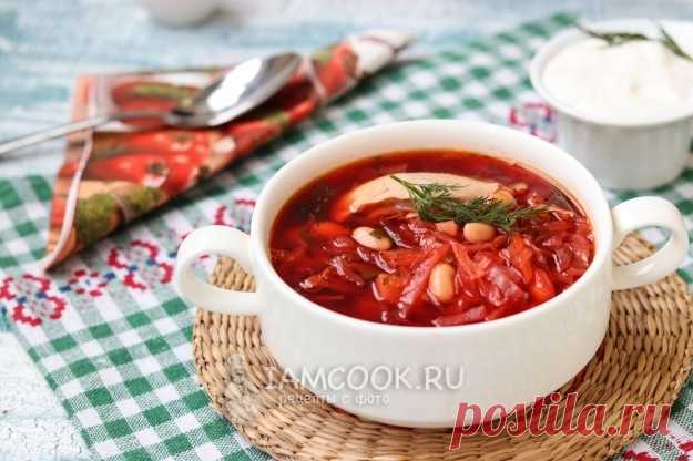 Борщ с курицей и фасолью — рецепт с фото пошагово