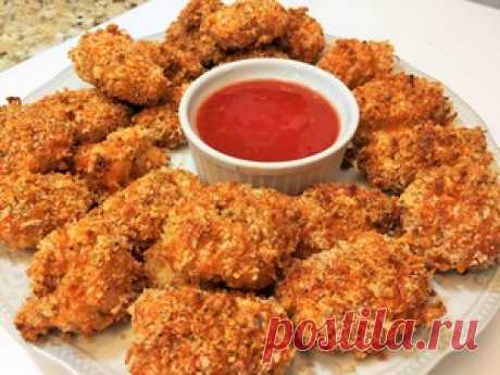 КУРИНЫЕ НАГГЕТСЫ В ДУХОВКЕ, нереально вкусные,хрустящие рецепт с фото