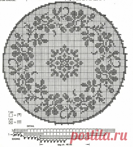 Схемы для филейного вязания Розы Цветы