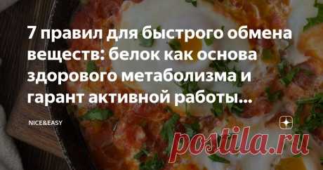 7 правил для быстрого обмена веществ: белок как основа здорового метаболизма и гарант активной работы печени и щитовидной железы Статья автора «Nice&Easy» в Дзене ✍: Всем привет! На создание этого материала меня вдохновила беседа с одной из читательниц, пришедшей недавно на личную консультацию.
