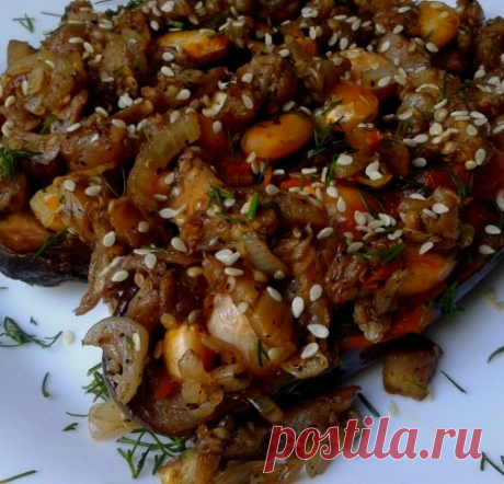 Вкуснейшие баклажаны с острой фасолью.