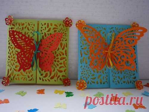 Ажурные открытки-бабочки - Домашний hand-made