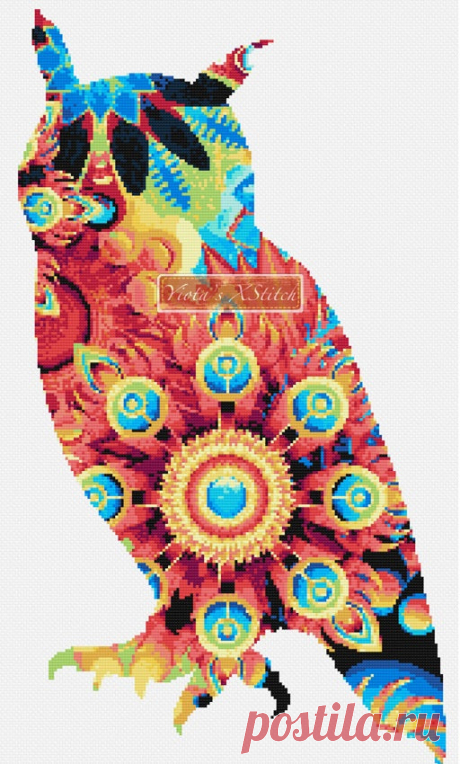 Mandala owl No1 counted cross stitch kit Mandala owl No1 counted cross stitch kit. Counted cross stitch kit with whole stitches only. Kit contains: Cross stitch pattern Fabric - see options available Threads pre-wound on plastic card bobbins Needle Instructions