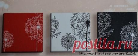 Триптих &quot;Одуванчики&quot;.Вышивка крестом.