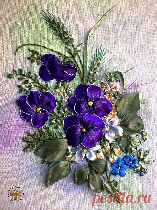 Вышивка лентами.