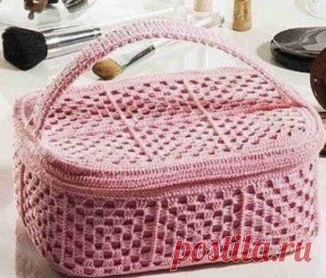 Вязание косметички крючком.