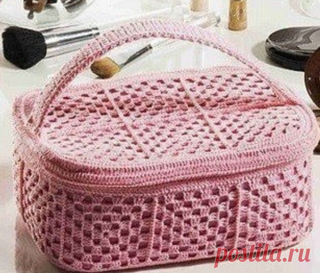 Вязание косметички крючком.