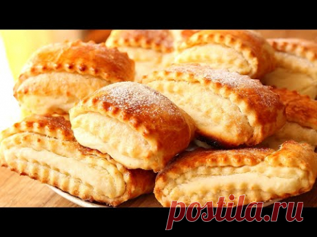 СЛОЁНЫЕ "ПОДУШЕЧКИ" с МЯГКОЙ Творожной Начинкой. Сочни НА СКОРУЮ РУКУ к Чаю. Творожное ПЕЧЕНЬЕ