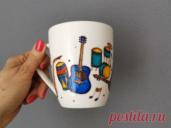 Расписываем кружку для музыканта | Журнал Ярмарки Мастеров