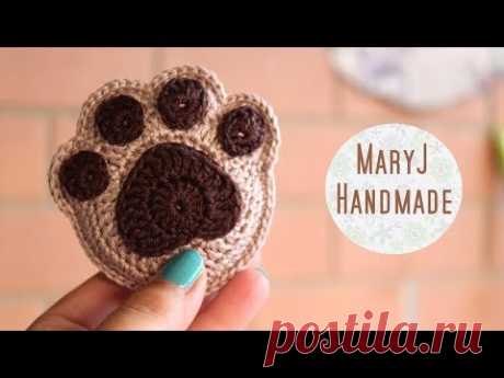How to crochet a supercute paw print - YouTube