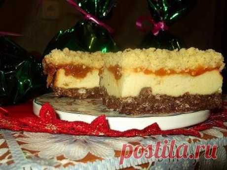 Насыпной пирог с творогом и абрикосовым джемом : Выпечка сладкая