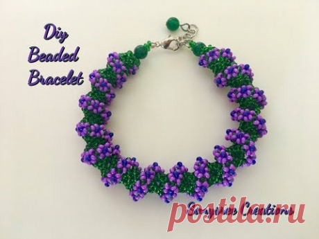 (53) Tubular netted Flower 🌺 Bracelet - YouTube
