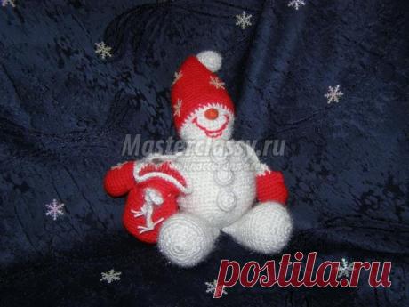 Снеговик, вязанный крючком. Мастер класс