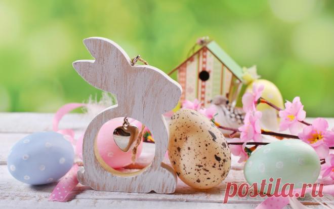 Скачать обои цветы, eggs, spring, Happy, flowers, Пасха, яйца, Easter, decoration, весна, раздел праздники в разрешении 1280x800