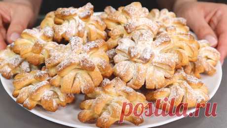Лёгкий рецепт творожного печенья: печенье из творога "Хризантемы" - вкусное и нежное | Евгения Полевская | Это просто | Дзен