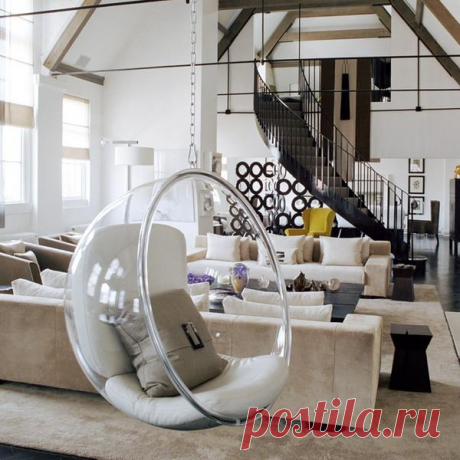 Подвесное кресло Bubble Chair     В основе кресла Bubble chair﻿ лежит дизайн другого известного кресла Ball Chair. Кресло Bubble chair﻿﻿ прозрачное, и выполнено в духе ми...