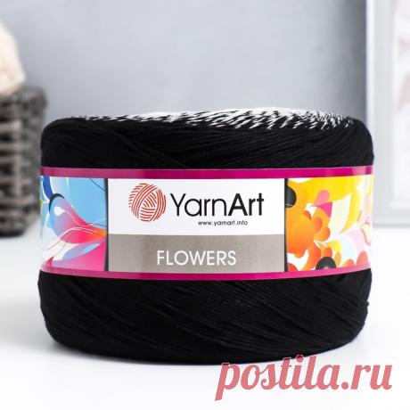 Пряжа "Flowers" 55% хлопок, 45% полиакрил 1000м/250гр (259 разноцветный)