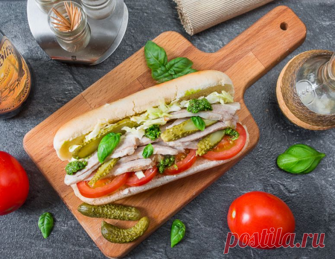 Рецепт хот-дога с печеной свиной грудинкой с фото пошагово на Вкусном Блоге