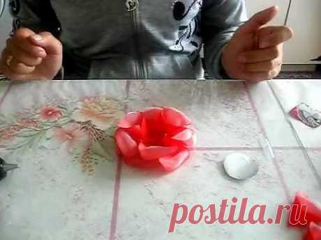 ИЗГОТОВЛЕНИЕ ПЫШНОГО ЦВЕТКА ИЗ ЛЕНТЫ И ОРГАНЗЫ ПРИ ПОМОЩИ ПАЯЛЬНИКА