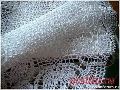 Красивая кайма для салфетки и скатерти. Схема | Вязание крючком для начинающих