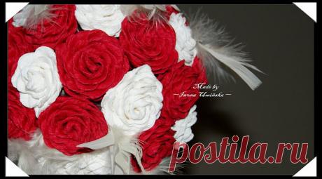 КАК СДЕЛАТЬ РОЗУ ИЗ ГОФРИРОВАННОЙ БУМАГИ. МАСТЕР-КЛАСС