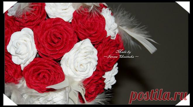 КАК СДЕЛАТЬ РОЗУ ИЗ ГОФРИРОВАННОЙ БУМАГИ. МАСТЕР-КЛАСС