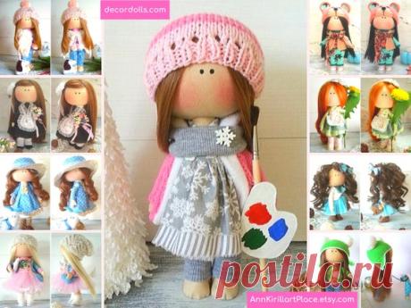Interior Decor Doll, Tilda Doll Handmade, Gift for Girl, Textile Nursery Doll, Fabric Rag Doll, Art Cloth Doll, Beauty Baby Doll by Olga Gn Hello, dear visitors!  This is handmade interior doll created by Master Olga Gn (Ulyanovsk, Russia). Doll is 26 cm (10 inch) tall. All dolls stated on the photo are mady by artist Olga Gn. You can find them in our shop searching by artist name: