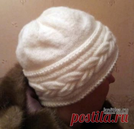 Женская шапочка с отворотом. Работа Ольги,  Вязание для женщин Женская шапочка связана из пряжи NAKO Angora Luks, в одну нитку, отворот-в две нитки (и для тепла, и для объема. Шапочка получилась легкая, очень теплая.