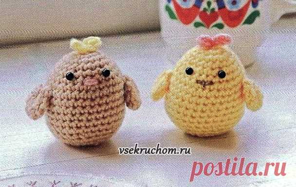 Цыплята, вязаные крючком..