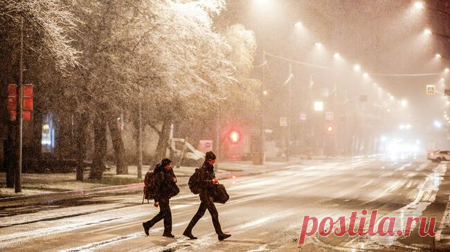В Москве выпал первый снег