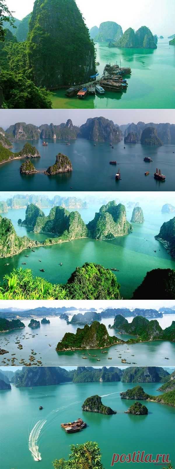 Чудеса бухты Халонг, находящейся в Тонкинском заливе Южно-Китайского моря на территории Вьетнама.