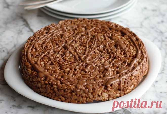 Торт Марс без выпечки.
Отличный рецепт вкуснейшего торта без выпечки из батончиков «Марс», воздушного риса и молочного шоколада.
