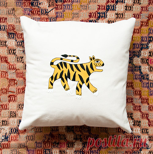 Bordado 101: almohada de tigre nepalí de satén - diseño * esponja