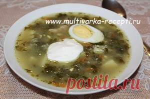 Зеленый борщ в мультиварке