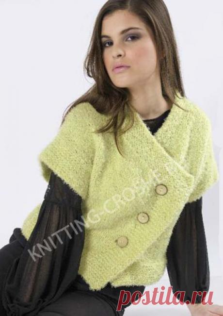 жилет спицами женский