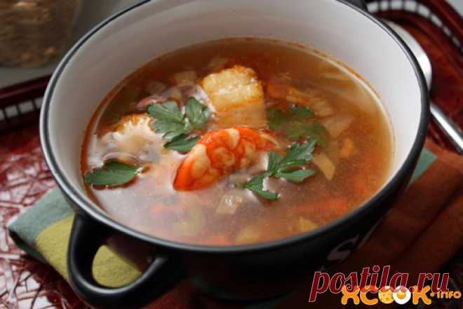 Томатный рыбный суп с креветками - вкусный рецепт приготовления с фото