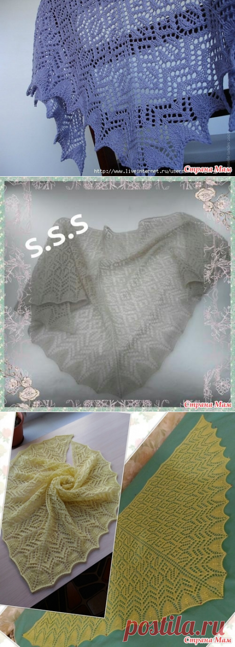 Душевный онлайн по замечательной шальке"Heartland Lace Shawl", от Evelyn A. Clark - Вяжем вместе он-лайн - Страна Мам