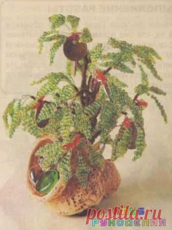 ДЕНЕЖНОЕ ДЕРЕВО ИЗ БИСЕРА.СХЕМЫ.ОПИСАНИЕ - Клуб рукоделия МАТЕРИАЛЫ Бисер № 8 перламутровый зеленого цвета; несколько декоративных монеток с отверстиями. Проволока тонкая серебристая; проволока средней толщины для ствола. Нить шерстяная красного цвета. Нить…