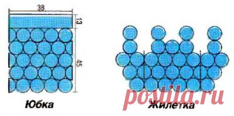 Вязаные крючком юбка и жилетка из мотивов :: Уютное вязание
