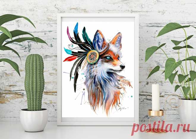In nature spectrum signed Art Print Fox wild life wolf | Etsy