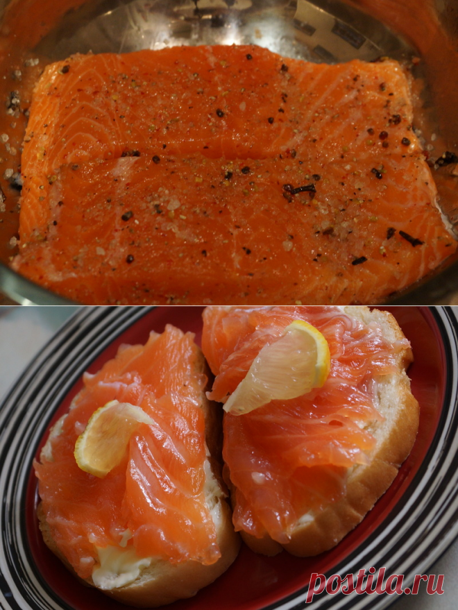 Семга маринованная с водкой