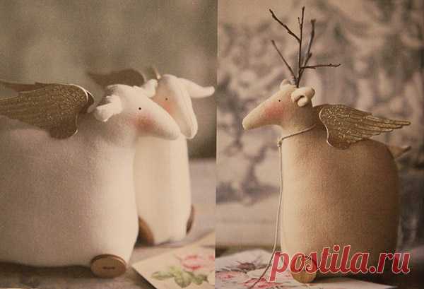Игрушечные зверюшки в стиле тильда из книги Homemade & Happy - Тильда Мастер (тильдамастер)
