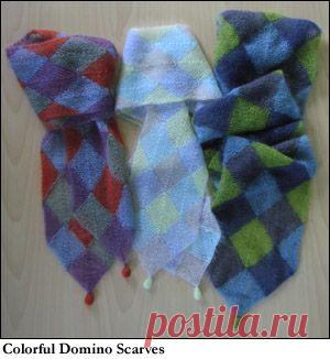 Вязаный пэчворк спицами.