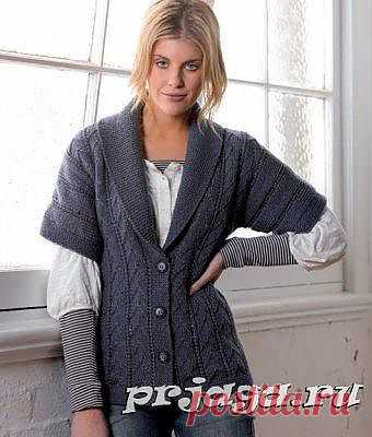 Вяжем на спицах жакет с коротким рукавом
